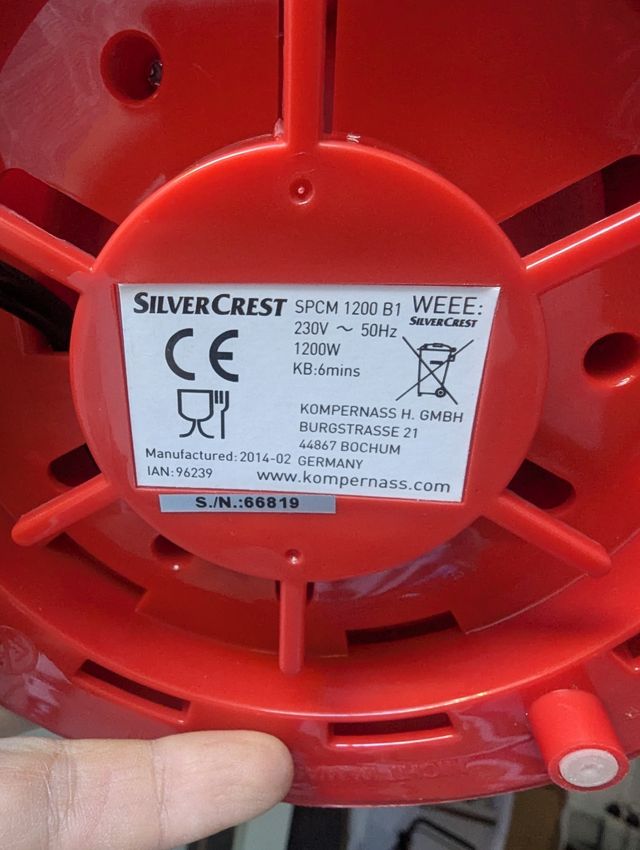 Palomitero SilverCrest - Sin aceite (Solo la base)