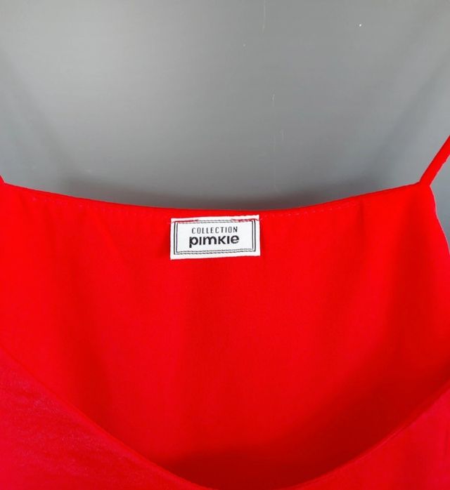 Talla XS-S Top rojo satinado Pimkie