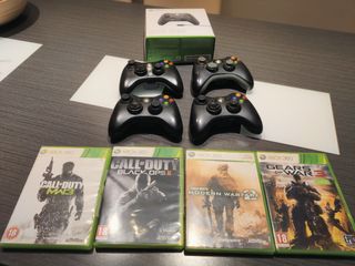 4 Mandos + 4 Juegos Xbox 360 + Mando Xbox One