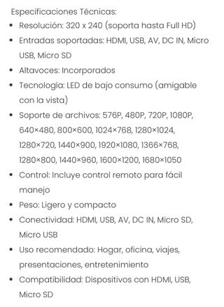 Proyector LED Oryx E0801 - Mini