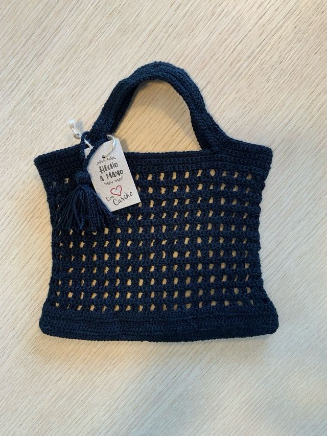 Bolso crochet negro hecho a mano