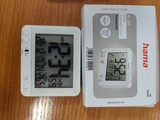 Reloj despertador Hama RC 550 blanco