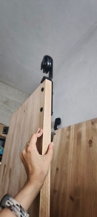 Puertas madera granero armario apertura abanico