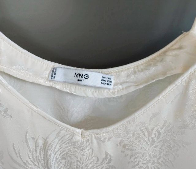 Mangon Talla XS-S Top blanco estampado