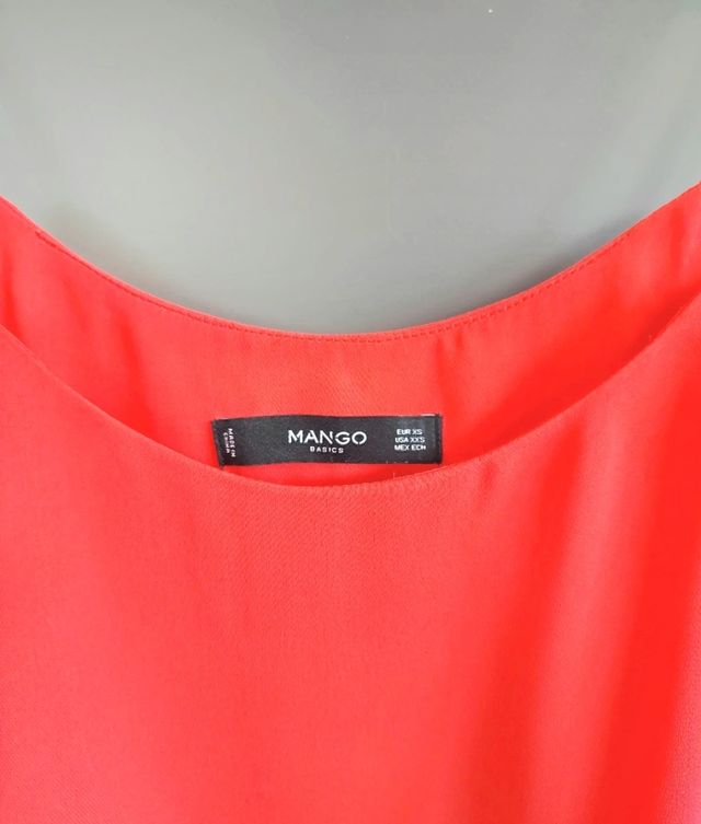 Mango Talla XS-S Top de gasa coral