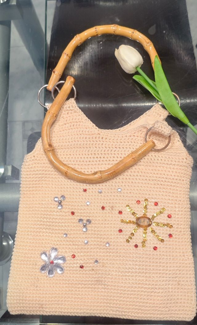 Borsetta uncinetto beige