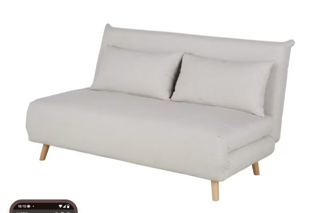 Sofá cama beige plegable