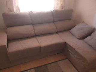 Sofá chaise longue gris ,