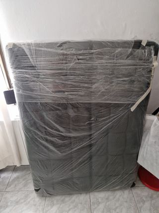 Sofá cama 2 plazas - Piel sintética negra