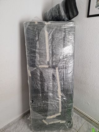 Sofá cama 2 plazas - Piel sintética negra