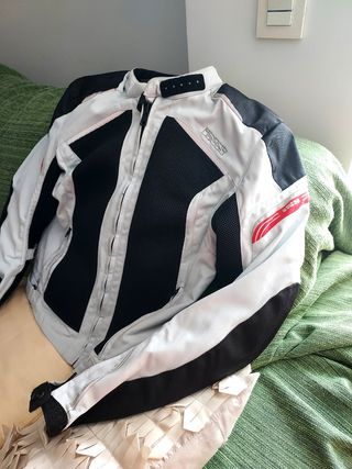 Chaqueta moto RST - Blanca y Negra