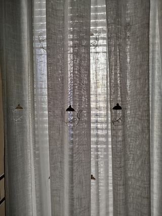 Cortina lino cocina - beige/blanco