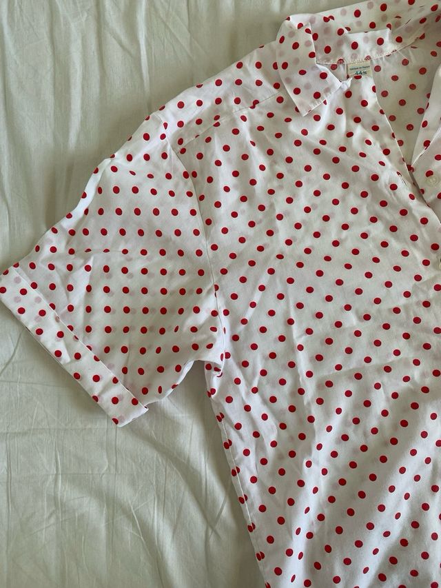 Camicetta vintage a pois rossi