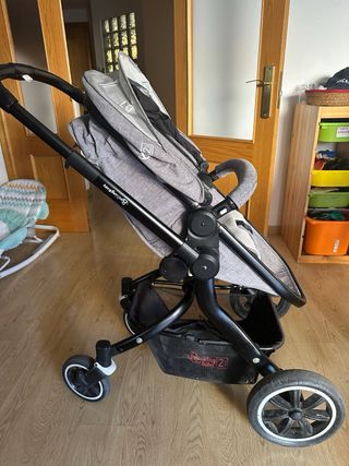 Capazo convertible silla paseo Rocking Baby 2 Gris