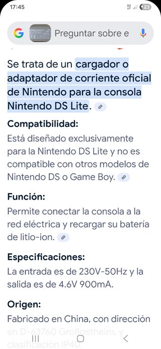 Cargador Nintendo Wii