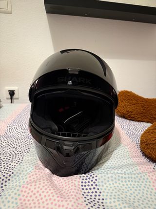 Casco moto Shark negro/rosa