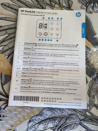 Impresora HP DeskJet 3750 - NUEVA Con un uso