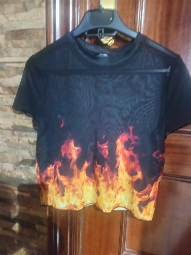 Top niña juvenil🔥negro-naranja