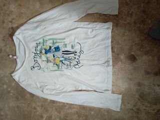 Camiseta blanca manga larga