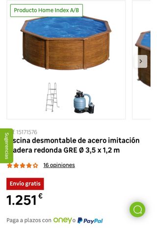 Piscina Gre de Aluminio 3,5x1,2m
