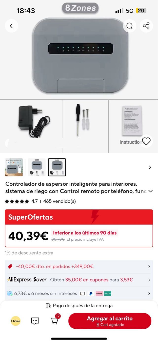 Programador riego WIFI