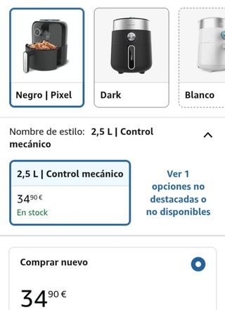 Cecotec Freidora de Aire 2,5 L 1200W