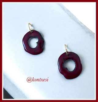 Pendientes granates esmalte fuego