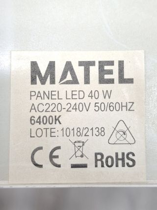 PANELES LED MATEL 40W 6400K