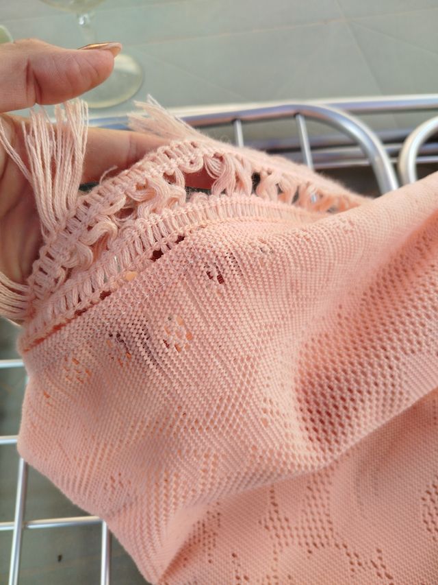 Colcha rosa algodón vintage 