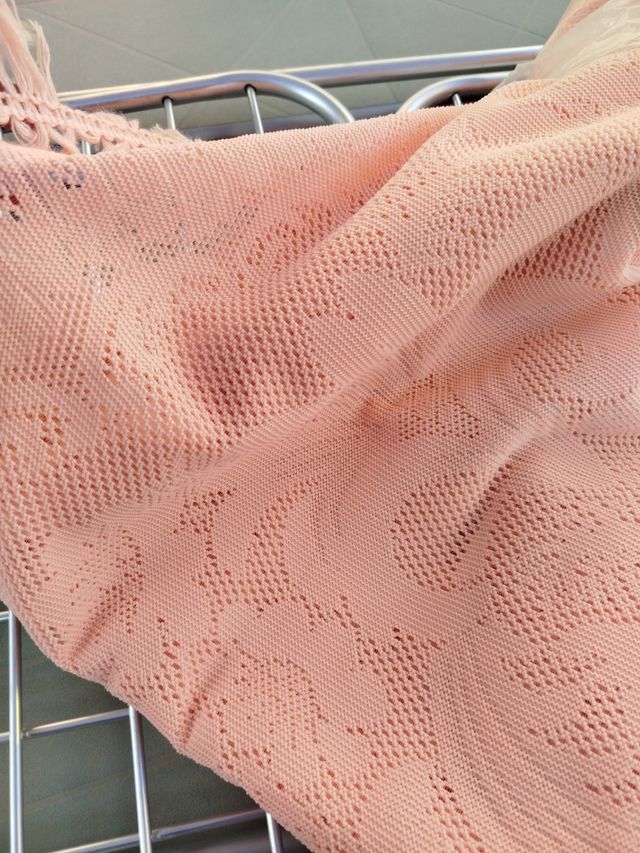 Colcha rosa algodón vintage 