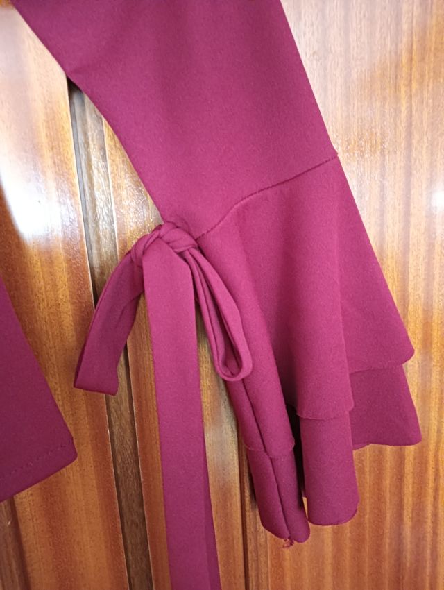 Blusa roja manga francesa - lazos