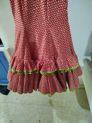 Traje Flamenca Rojo y Verde