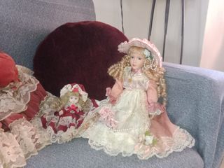 3 Bambole Porcellana Vintage