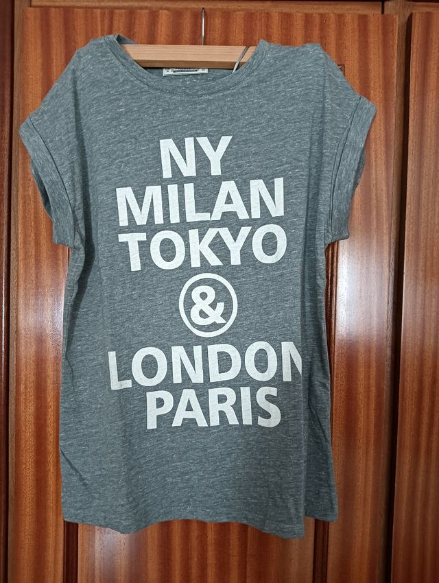 Camiseta Pull&Bear gris talla M