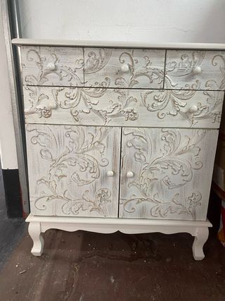 Cómoda blanca de madera - 90x75x30