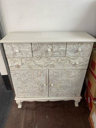 Cómoda blanca de madera - 90x75x30