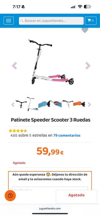 Patineta 3 ruedas Scooter Speedster