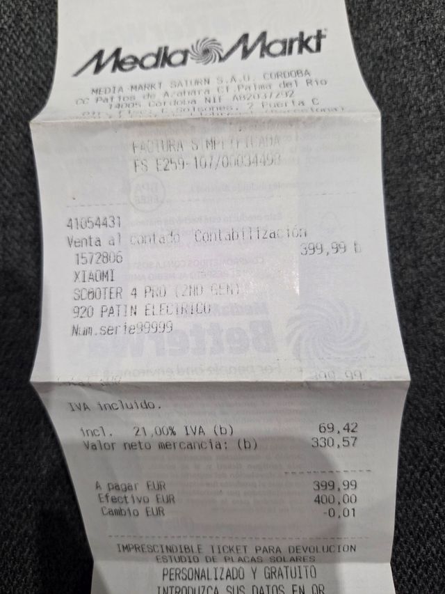 Patinete Xiaomi Pro 4