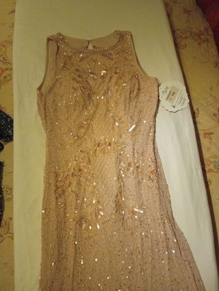 Vestido rosa palo fiesta largo