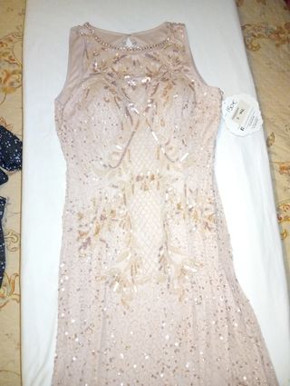 Vestido rosa palo fiesta largo