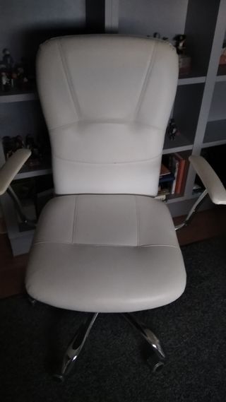 Silla escritorio blanca polipiel
