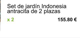 Mesa jardín antracita - 78x78cm