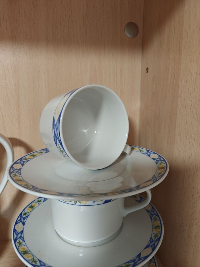 Juego café porcelana azul y blanco