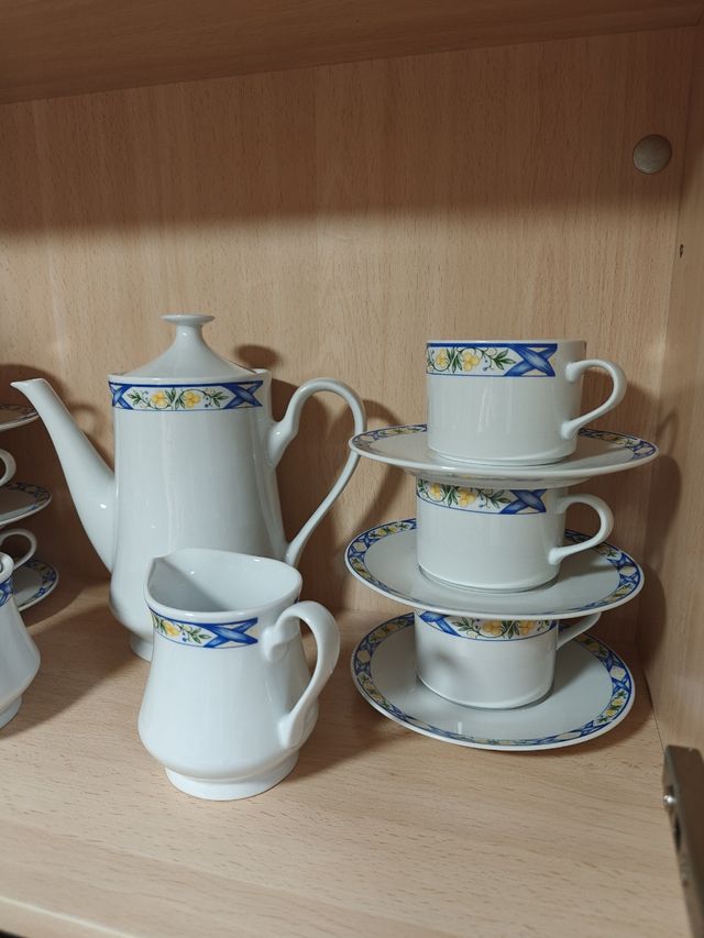 Juego café porcelana azul y blanco