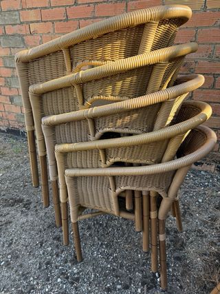 Sillas mimbre beige - 10 unidades