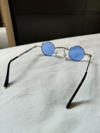 Gafas de sol redondas vintage azul transparente
