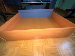 Cajón cama azul de madera- almacenaje