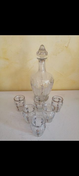 Antica liquoriera + 6 bicchieri