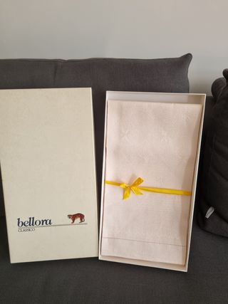 Bellora Classico - Set 3 asciugamani lino rosa