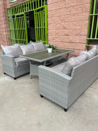 Conjunto jardín ratán gris - nuevo